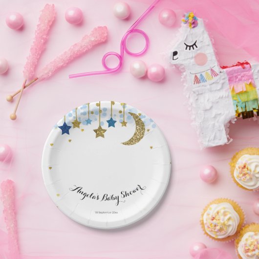 Goud Blauw twinkle Baby Show Papier Bord (Feest)