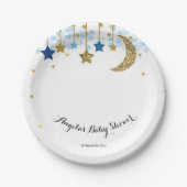 Goud Blauw twinkle Baby Show Papier Bord (Voorkant)