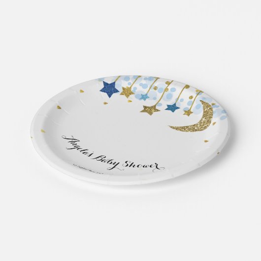 Goud Blauw twinkle Baby Show Papier Bord (Gekanteld)