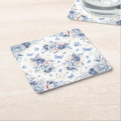 Goud & Blauw Vlinders Jongen Baby shower Kartonnen Onderzetters (Schuin)