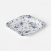 Goud & Blauw Vlinders Jongen Baby shower Papieren Bordje (Gebogen)