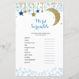 Goud blauw Waterverf Word Scramble Game