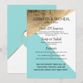 Goud Blauw Wit Geo Driehoeken Trouwmenu Menu (Voorkant / Achterkant)