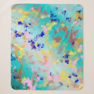 goud, blauw, wit, goud, textielpatroon, poster sherpa deken