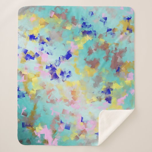 goud, blauw, wit, goud, textielpatroon, poster sherpa deken (Voorkant)