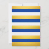 Goud Blauw Wit Horizontale Lijnen Modern Luxe Kaart (Achterkant)