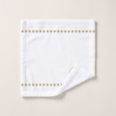 Goud Blauw Wit Nautische Boot Wiel Knoop Monogram Bad Handdoek (Wasdoekje)