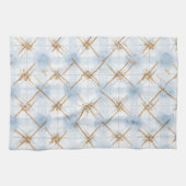 Goud Blauw Wit Strepen Theedoek (Horizontaal)