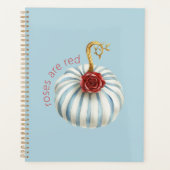 Goud Blauw Witte Strepen Rode Roos Pompoen Planner (Voorkant)