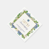 Goud Blauwe Hortensia 70ste Huwelijksverjaardag Servet (Hoek)