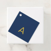 Goud & Blauwe Kleur Monogram Professionele Initiaa Bedankjes Labels (In situ)