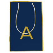 Goud & Blauwe Kleur Monogram Professionele Initiaa Medium Cadeauzakje (Voorkant)