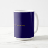 Goud & Blauwe Kleur Professionele Eenvoudige Moder Koffiemok (Voorkant rechts)