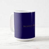 Goud & Blauwe Kleur Professionele Eenvoudige Moder Koffiemok (Voorkant links)