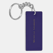 Goud & Blauwe Kleur Professionele Eenvoudige Moder Sleutelhanger (Voorkant Links)