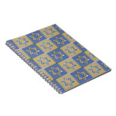 Goud Blauwe Ster van David Kunstpanelen Notitieboek (Rechterzijde)