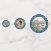 Goud & Blauwe Stip Persoonlijke bruiloft Confetti (Voorkanten)