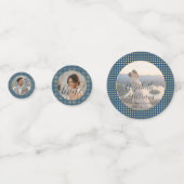 Goud & Blauwe Stip Persoonlijke bruiloft Confetti (Achterkanten)