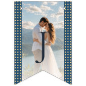 Goud & Blauwe Stippen Persoonlijke bruiloft Vlaggetjes (Derde vlag)