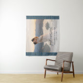 Goud & Blauwe Stippen Persoonlijke bruiloft Wandkleed (In situ)