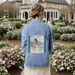 Goud & Blauwe Stippen Persoonlijke Trouwdag Denim Jacket