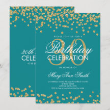 Goud Blauwgroen 30e Verjaardag Glitter Confetti