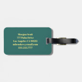 Goud, Blauwgroen en donkergrijs vloeibare inkt, DI Bagagelabel (Achterkant horizontaal)