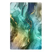 Goud, Blauwgroen en donkergrijs vloeibare inkt Mini Klembord (Achterkant)