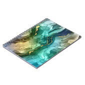 Goud, Blauwgroen en donkergrijs vloeibare inkt Notitieboek (Linkerzijde)