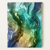 Goud, Blauwgroen en donkergrijs vloeibare inkt Planner (Achterkant)