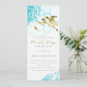 Goud Blauwgroen Onderwater Zee Vis Eerste Heilige  Kaart (Staand voorkant)