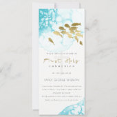 Goud Blauwgroen Onderwater Zee Vis Eerste Heilige  Kaart (Voorkant)