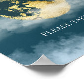 Goud Blauwgroen Over the Moon Favors Baby shower S Poster (Hoek)