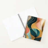 Goud Blauwgroen Roos organische vormen Notitieboek (Binnen)