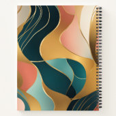 Goud Blauwgroen Roos organische vormen Notitieboek (Achterkant)