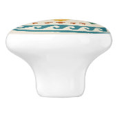 Goud Blauwgroen Terracotta Wave Diamond Zapotec Kn Keramische Knop (Zijkant)