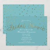 Goud & Blauwgroen Turquoise Modern Glam Vrijgezell Kaart (Voorkant / Achterkant)