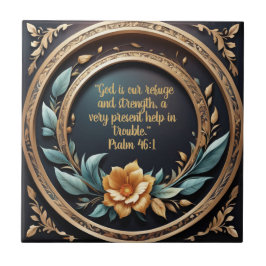 Goud Blauwgroen Verona Sunset Bible Verse  Tegeltje