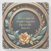 Goud Blauwgroen Verona Sunset  Stenen Onderzetter (Voorkant)