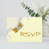 Goud blauwhelm RSVP Kaart (Staand voorkant)