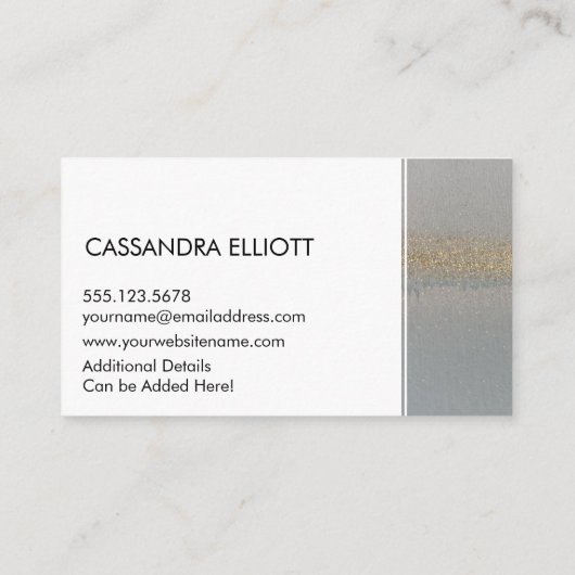 Goud Bleek blauw alcoholinkt Vloeibaar kunst Visitekaartje (Achterkant)