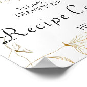 Goud Bloem Receptkaarten Poster Bord (Hoek)