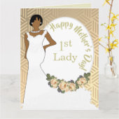 Goud Bloemen Afrikaans Amerikaans 1e Dame Moederda Kaart (Gele Bloem)