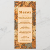 Goud Bloemen Art Nouveau Bruiloft Menu (Voorkant)