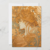 Goud Bloemen Art Nouveau Bruiloft Save The Date (Achterkant)