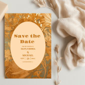 Goud Bloemen Art Nouveau Bruiloft Save The Date