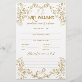 Goud  Bloemen Baby Voorspellingsspel