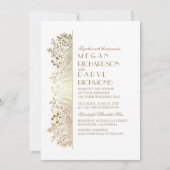 Goud Bloemen Baby's adem Elegant Bruiloft Kaart (Voorkant)