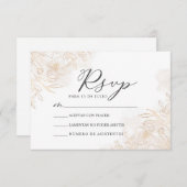 Goud Bloemen Bladeren Nuestra Boda Bruiloft RSVP Kaart (Voorkant / Achterkant)