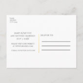 Goud Bloemen Bladeren Rustieke Bruiloft Save the D Aankondigingskaart (Achterkant)